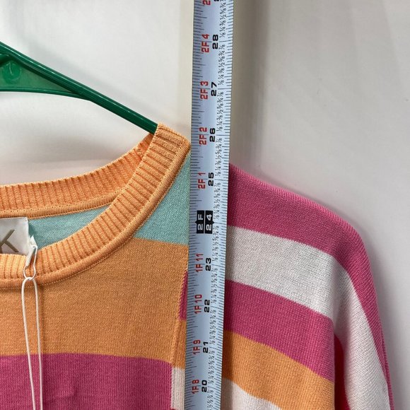Edinburgh Knitwear Womens Colorful Long Sleeve Sweater Crewneck Bold Stripe sz L - Picture 10 of 10